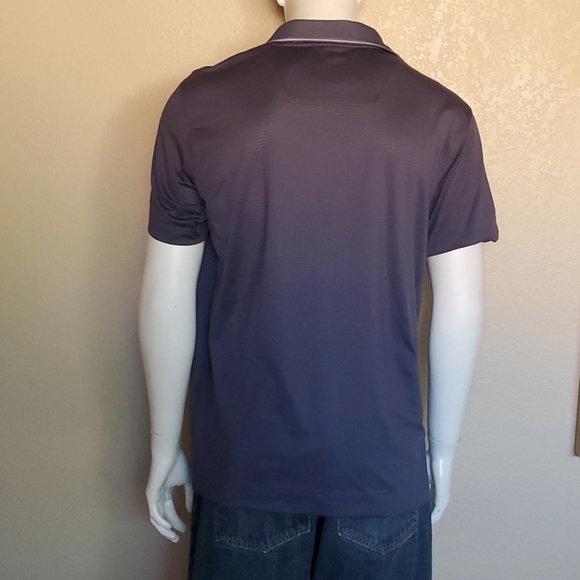 IJP DESIGN Golf Polo 1/2 Zip Navy Blue Purple Acent Large New No Tags - Picture 6 of 9